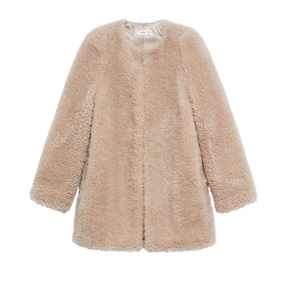 Mango faux shearling coat
